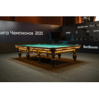 Стол / пирамида "Русский Гранд" (12 футов, 8 ног, 45мм камень) эмаль комбинированный, борта дуб, лузы премиум